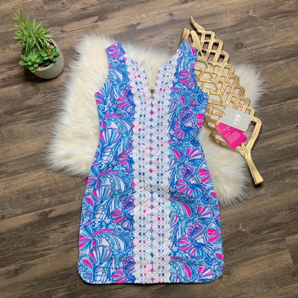 Lilly Pulitzer For Target Blue And Pink Mini Dress